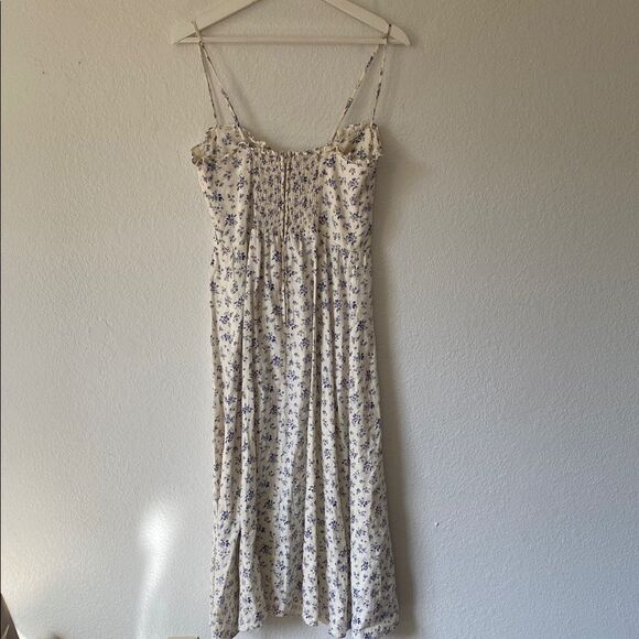 Reformation Corset Bodice Maxi Floral White and Blue 100% Linen Size 8 - Picture 5 of 8